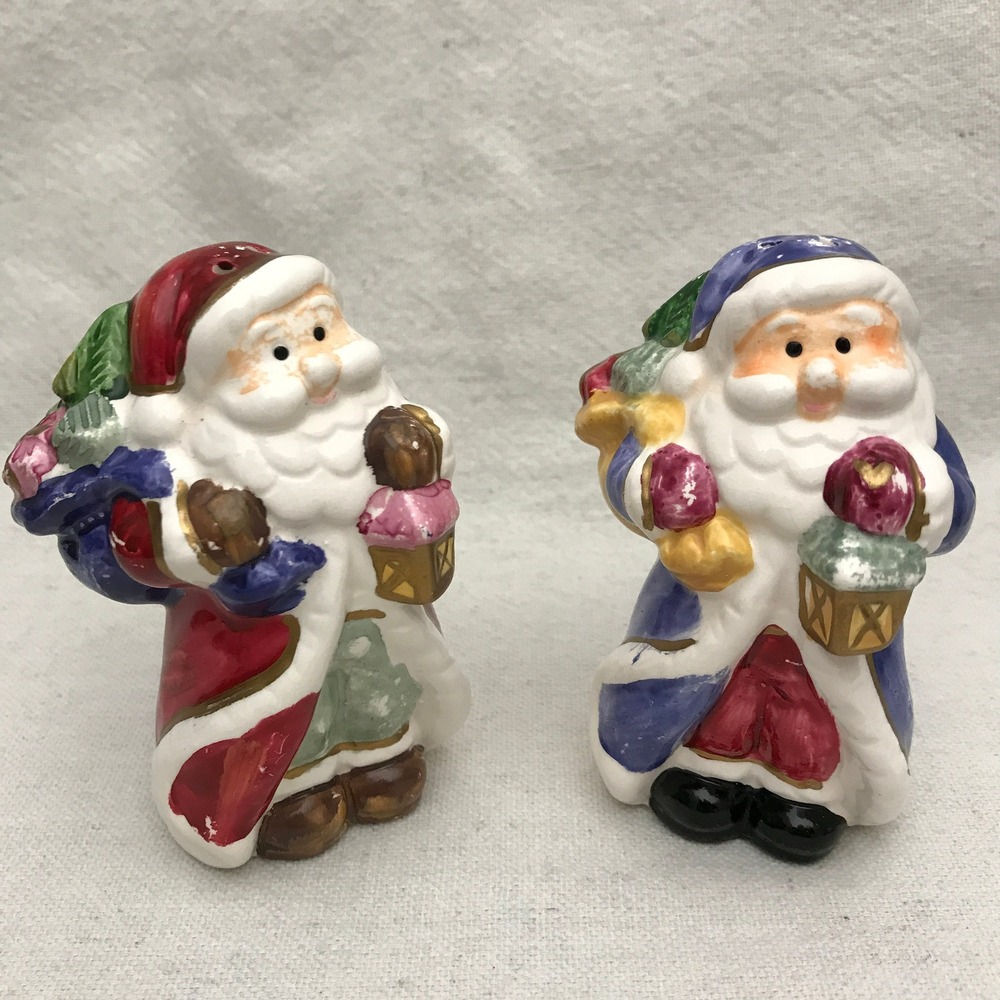 Vintage‎ Santa Claus Figurines, Salt and Pepper Shakers, Vintage Santa